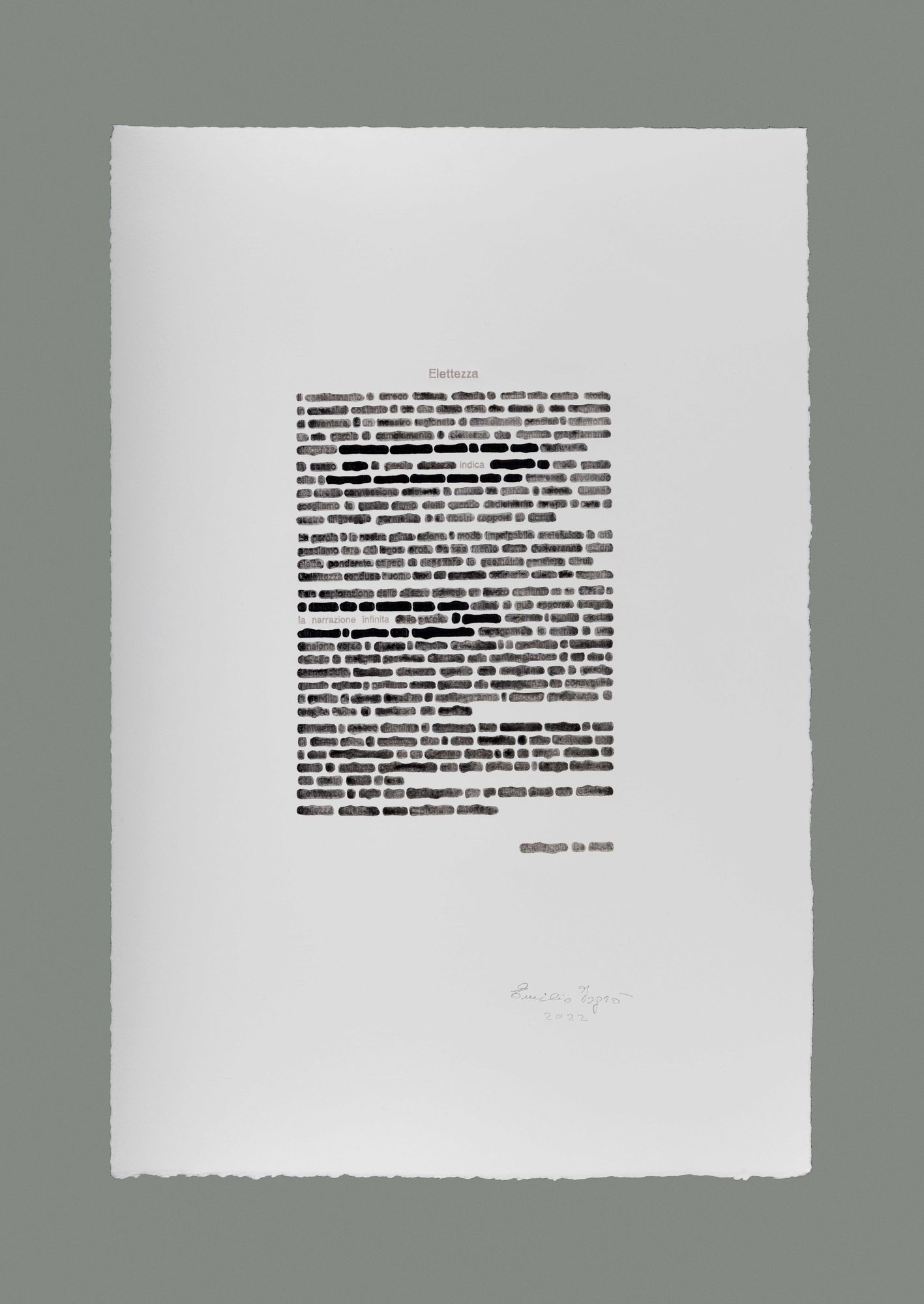 Emilio Isgrò, Narrazione Infinita