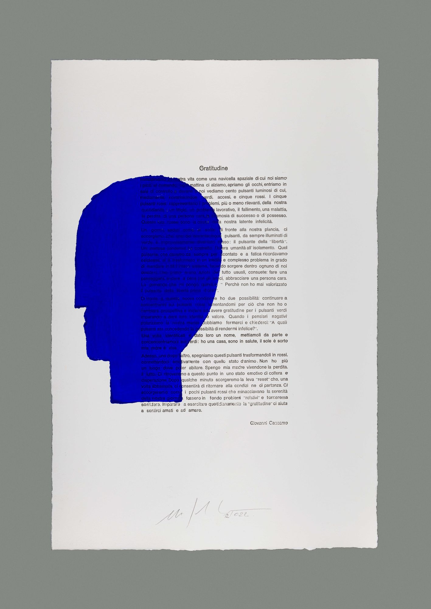 Mimmo Paladino, Gratitudine