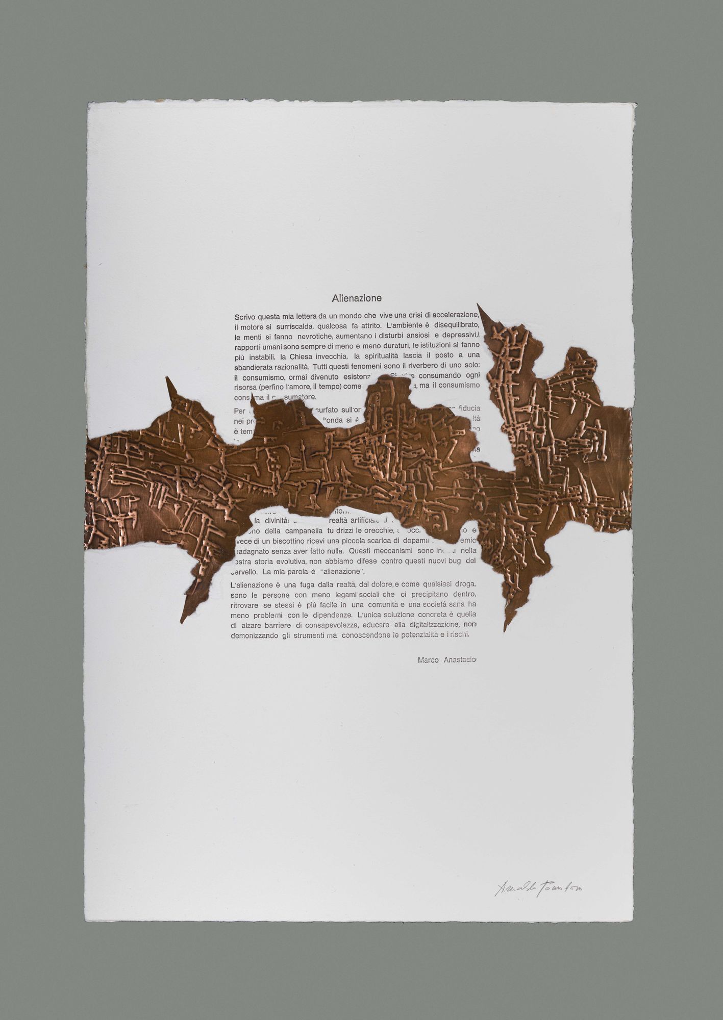 Arnaldo Pomodoro, Alienazione